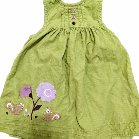 3/$15 š Green Corduroy Sleeveless Dress Squirrel